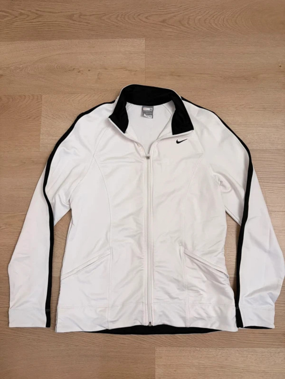 Nike Dri-FIT Women’s Full Zip Track Jacket White Black Size M